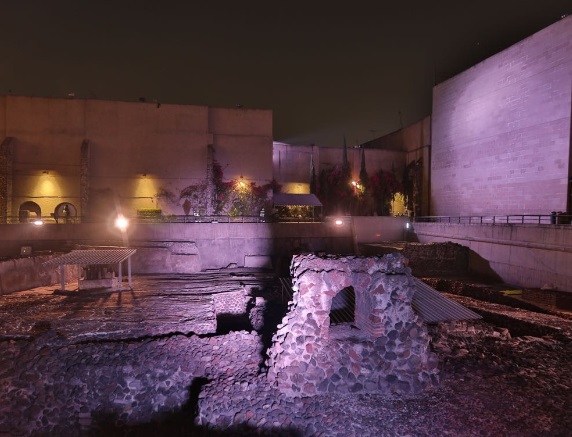 Se ilumina zona arqueológica del Templo Mayor y arquitectura aledaña
