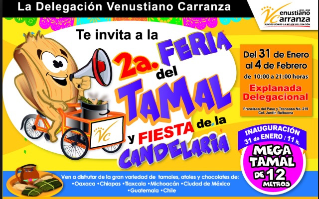 Celebrarán Día la Candelaria con tamal de media tonelada en la delegación  Venustiano Carranza - redcapitalmx