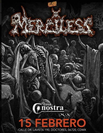 Merciless se presenta por primera vez en México este 15 de Febrero en Cosa Nostra