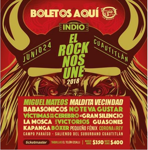 La Maldita Vecindad, Miguel Mateos y más, forman parte del cartel del Festival El Rock Nos Une 2018