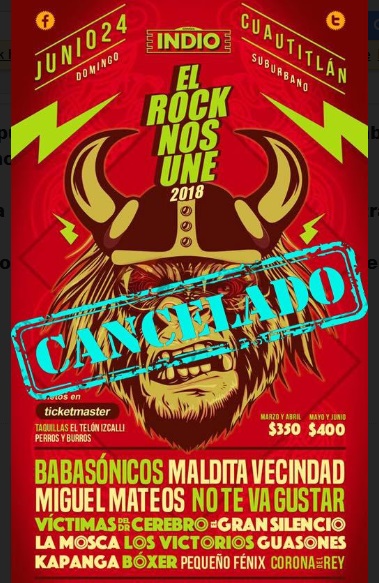 Cancelan el festival El Rock Nos Une