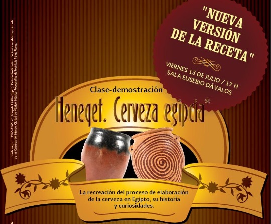 Recrean receta de cerveza del antiguo Egipto en el MNCM