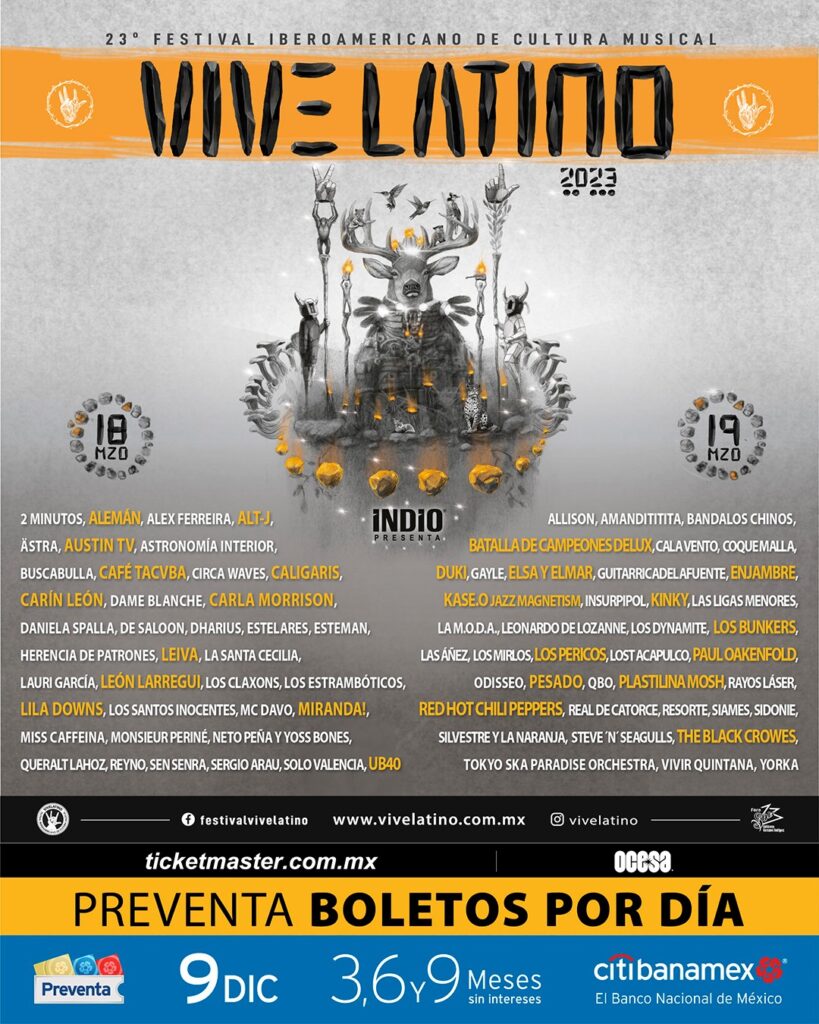 Vive Latino 2023: bandas por día