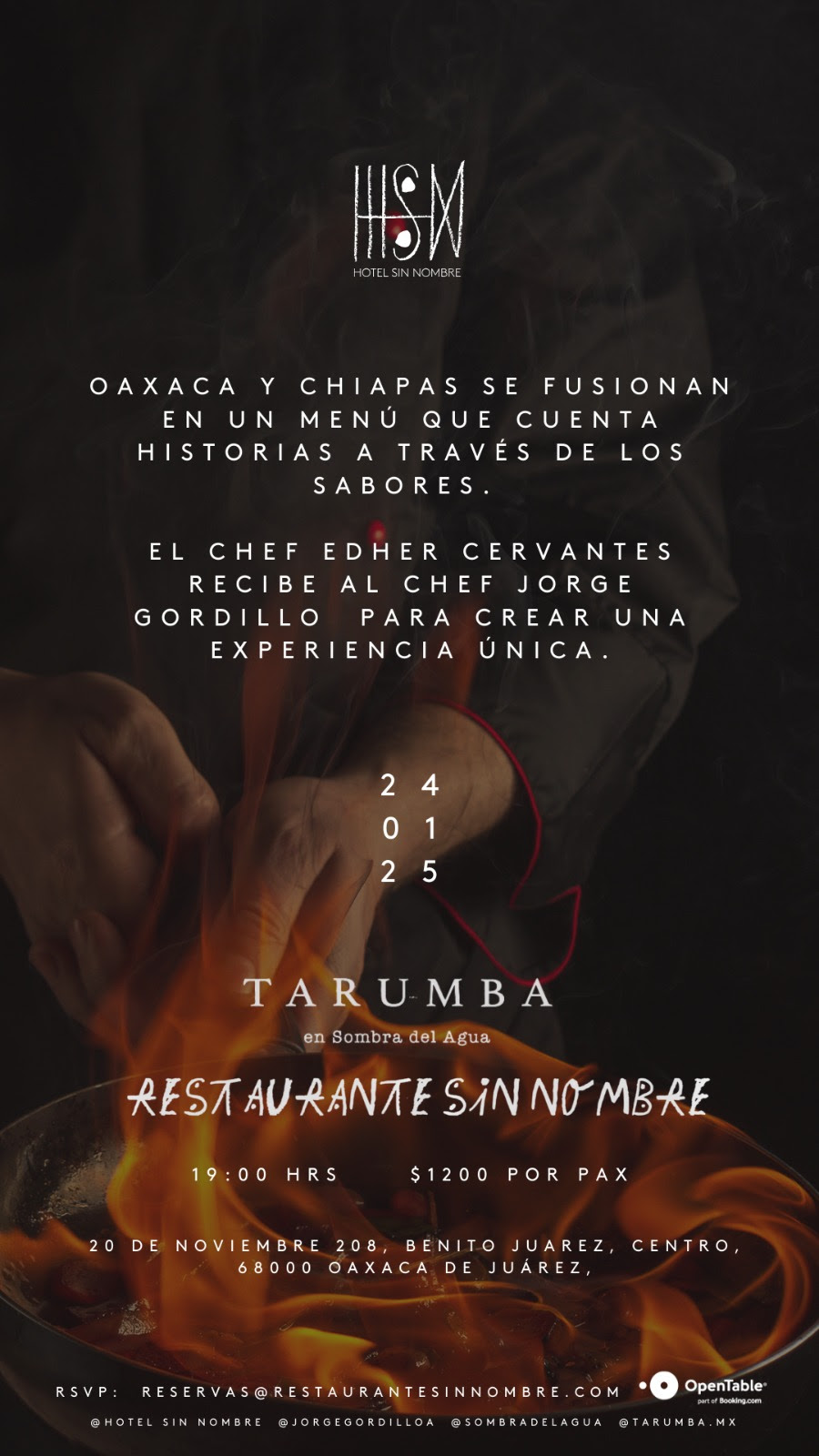 Fusión gastronómica Chiapas-Oaxaca en el Hotel Sin Nombre